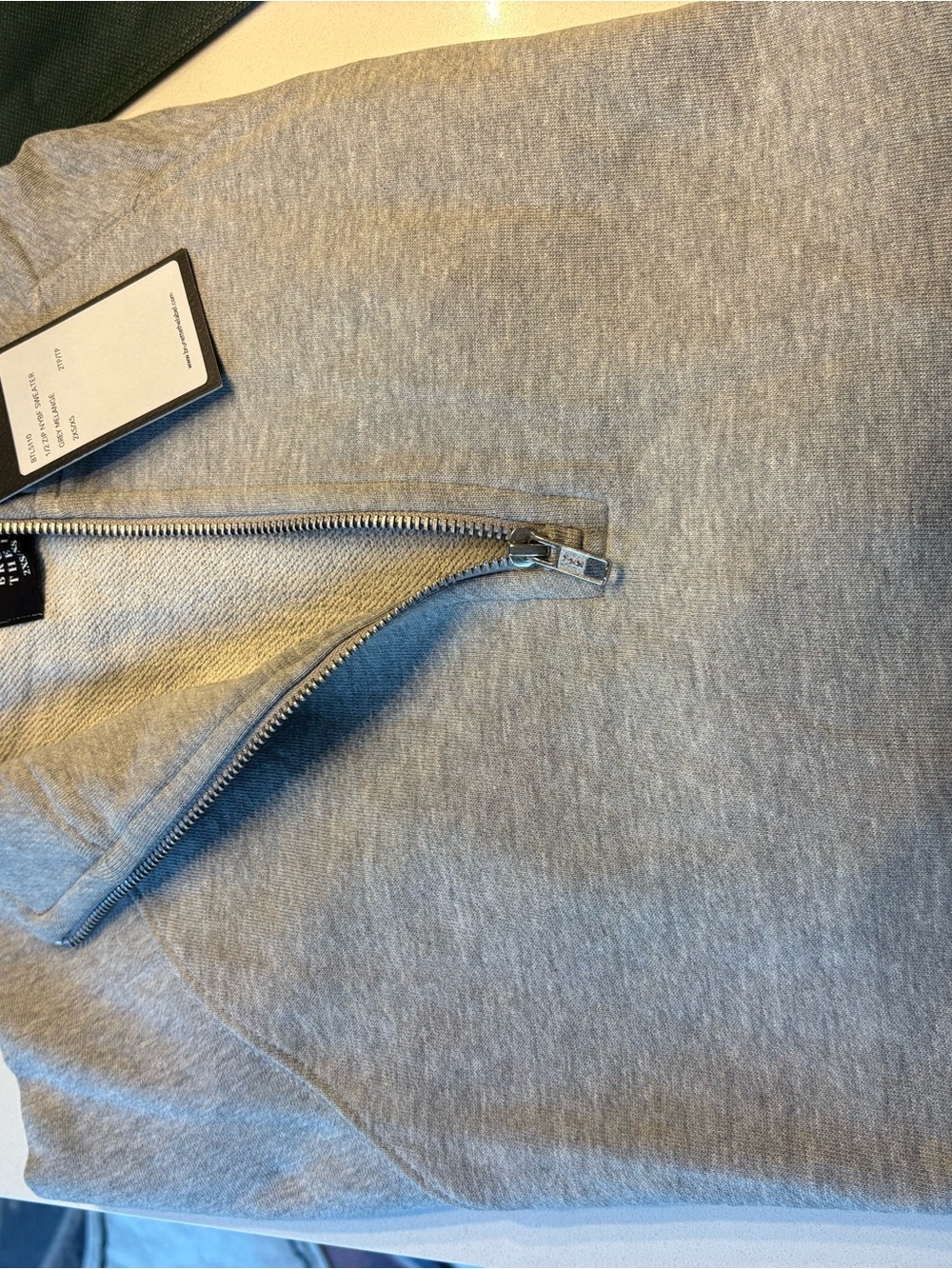Jilly box Brunette The Label Half-Zip Oversized Sweatshirt Dress - Light Gray - Picture 3 of 4